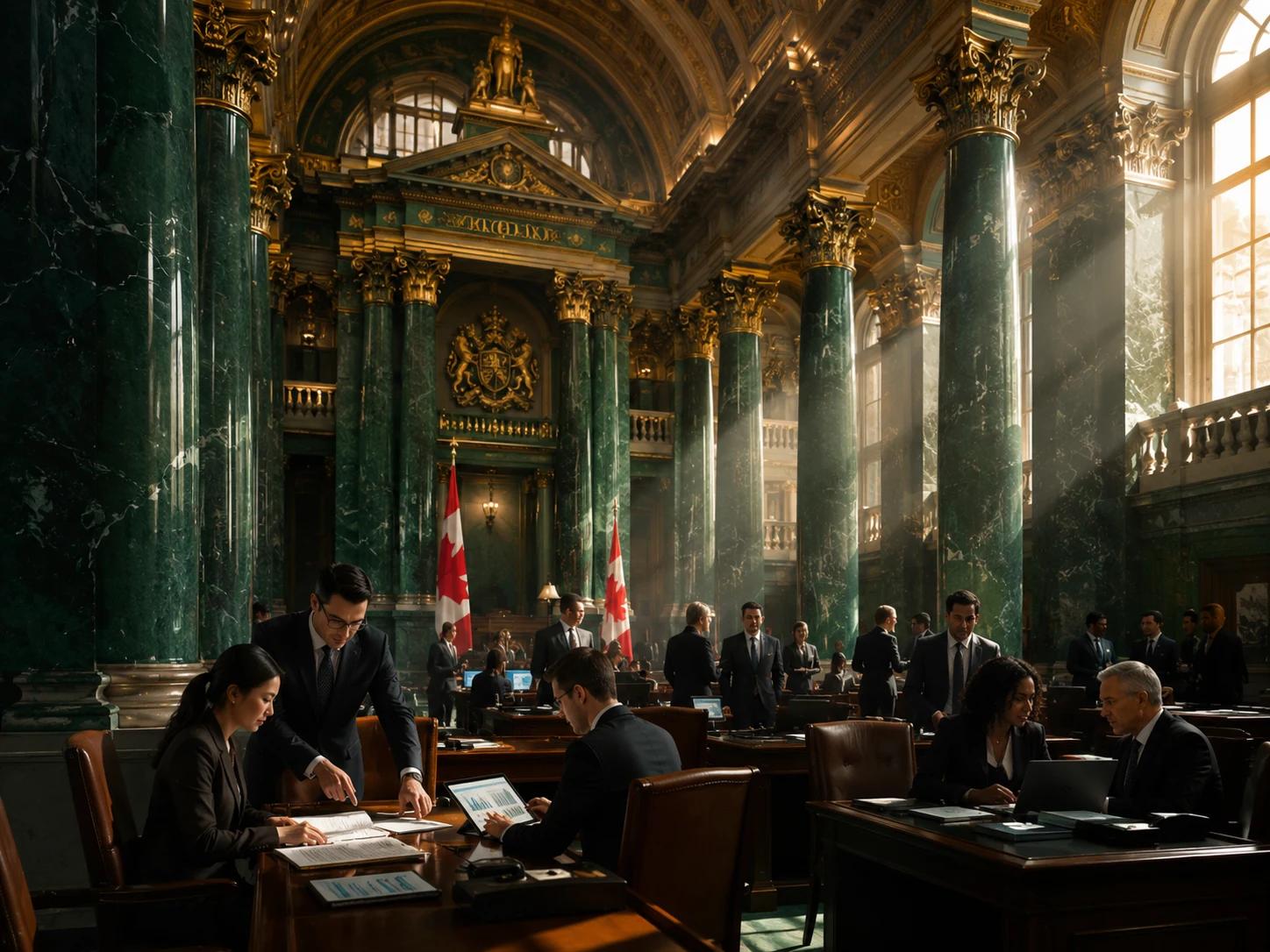 Responsible AI governance learning in a refined institutional library setting.